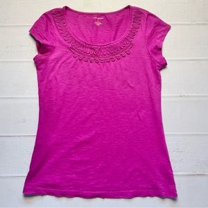 Banana Republic - Women’s Fuchsia Short Sleeve Blouse
